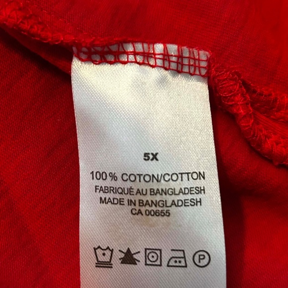 NEW PHOTOS! T-SHIRT, RUCHING DETAIL, LAVA RED, SIZE 5X, SHORT SLEEVES, RELAXED - Picture 6 of 8